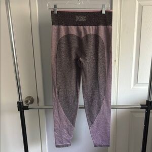 PINK Victoria's Secret Pink and Gray Leggings Athletic Bottoms